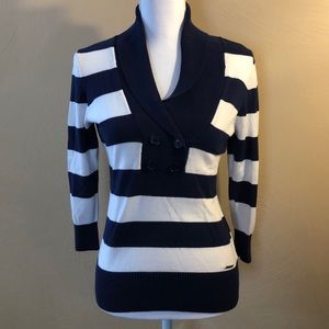 Polo Assn. Blue and White Striped Sweater
